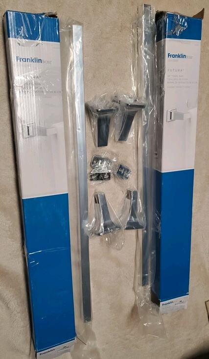 Franklin Other - Franklin Brass Futura 24" Towel Bar Chrome D2424PC 2‑Pack Bathroom Hardware NEW